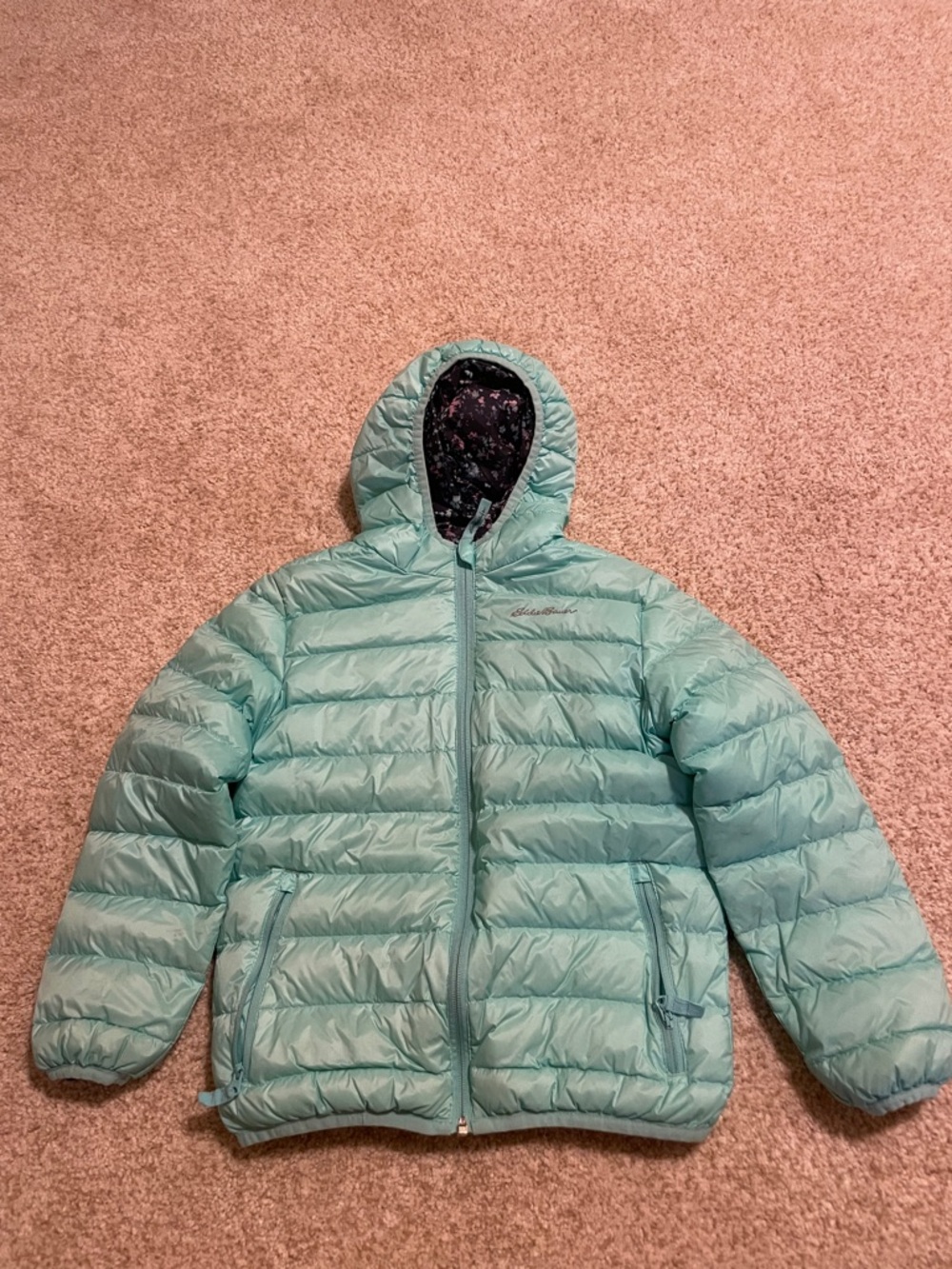Eddie Bauer Mint Blue Down Jacket for girls (size 8)